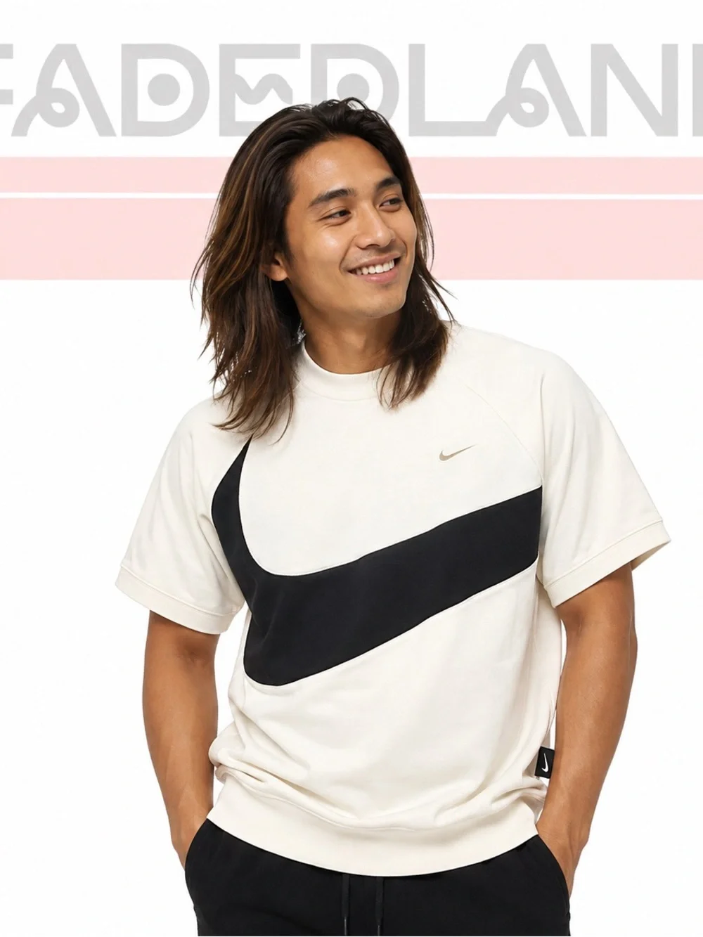 Nike Men’s Cream Short-Sleeve Swoosh Graphic Shirt